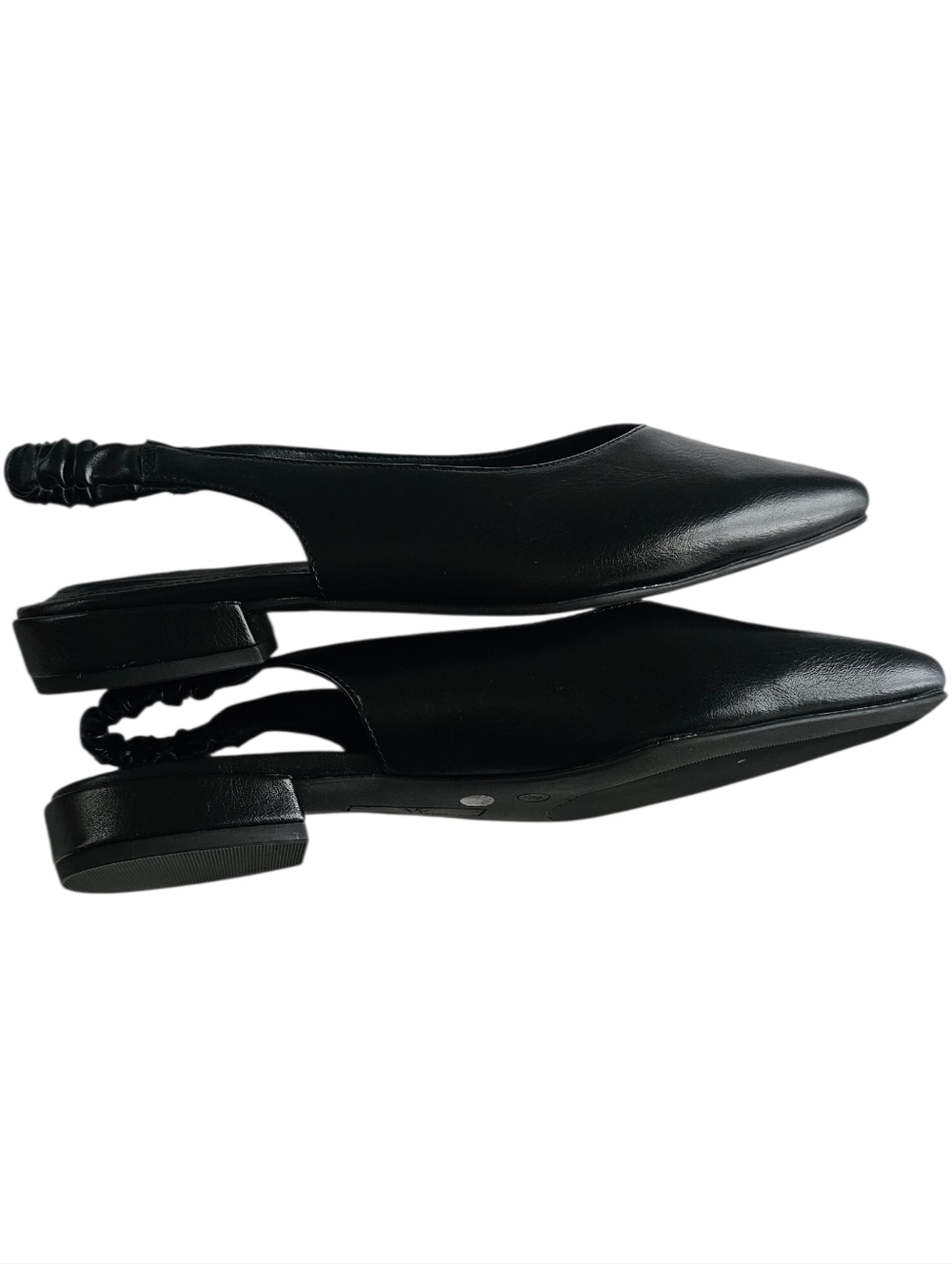 NWOT Worthington Black Ruched Slingback Square-Toe Flats With Memory Foam - Picture 5 of 8
